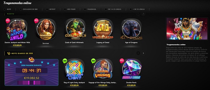 Tragamonedas en 888 casino