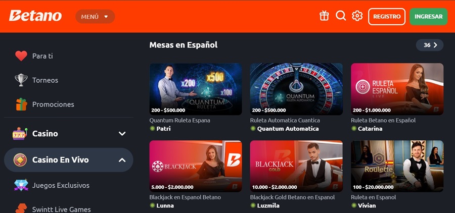 Crear una cuenta en Betano Chile casino