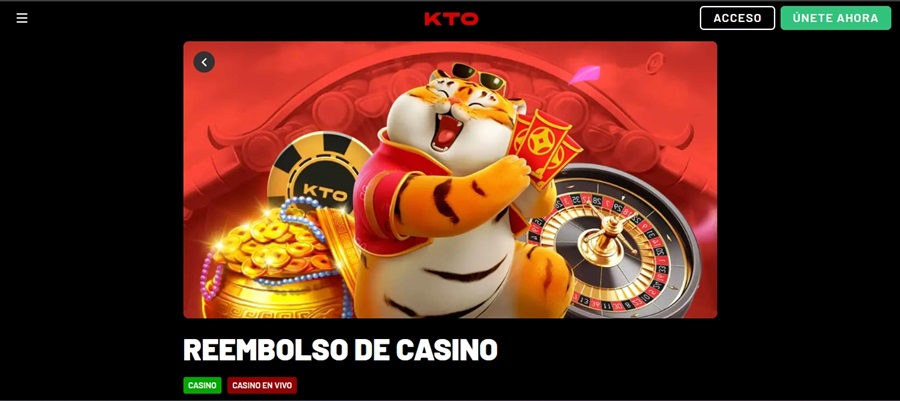 Reembolso de casino en KTO Chile KTO bono de bienvenida